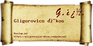 Gligorovics Ákos névjegykártya