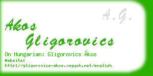 akos gligorovics business card